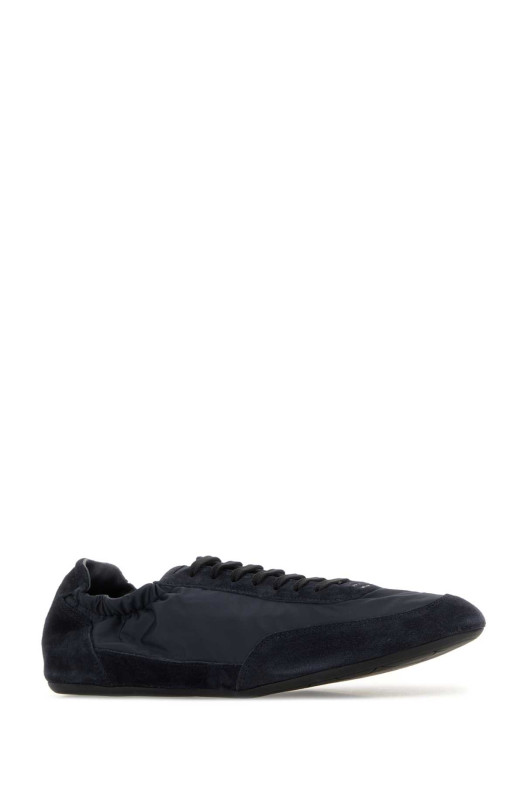 Navy blue nylon and suede sneakers Blue PRADA (2EG479FG001D7C)