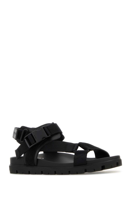 Black fabric suede sandals Black PRADA (2X3177FG0003ZOE)