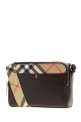 Aubergine leather Pop Check crossbody bag BURBERRY (8123528)