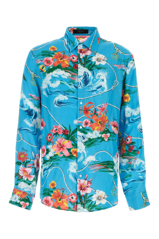 Printed viscose shirt GUCCI (870767ZAU48)
