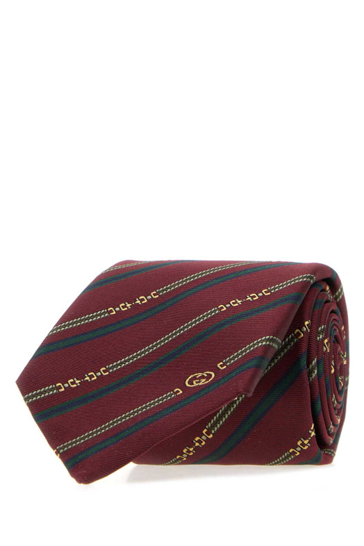 Embroidered jacquard tie Green GUCCI (8741144E009)