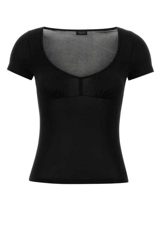 Black stretch jersey t-shirt Black GUCCI (875485XUAPR)