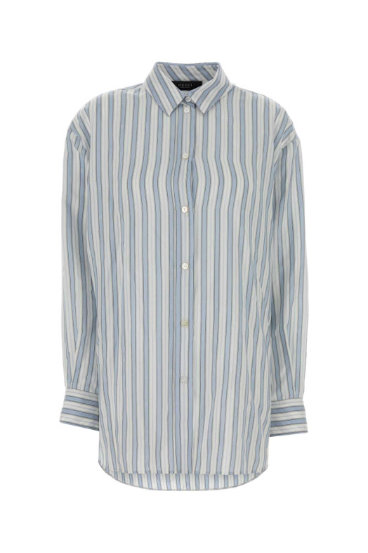 Embroidered silk oversize shirt GUCCI (875536ZAU9G)