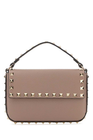 Lilac leather Rockstud handbag Beige VALENTINO GARAVANI (9W2P0W07VSH)