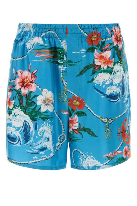 Printed twill bermuda shorts GUCCI (A003TUZAVCO)