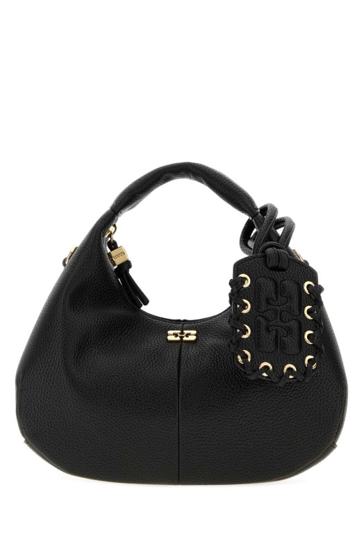 Black leather mini handbag GANNI (A6976)