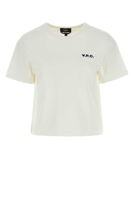 Ivory cotton t-shirt A.P.C. (COHBQF26390)