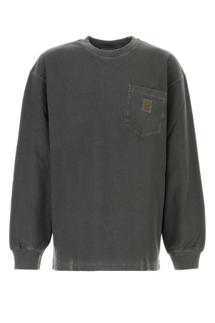 Dark grey cotton L/S Loose Pocket T-shirt CARHARTT WIP (I036862)