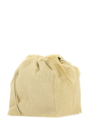 Cream fur Dumpling bucket bag JIL SANDER (J07WG0027P5151)