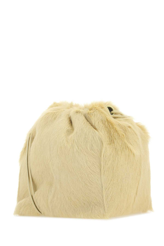 Cream fur Dumpling bucket bag JIL SANDER (J07WG0027P5151)