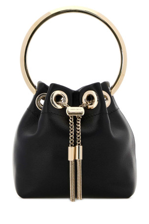 Black nappa leather micro Bon Bon bucket bag Black JIMMY CHOO (MICROBONBONRIH)