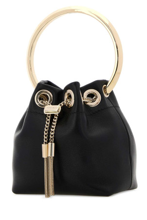 Black nappa leather micro Bon Bon bucket bag Black JIMMY CHOO (MICROBONBONRIH)