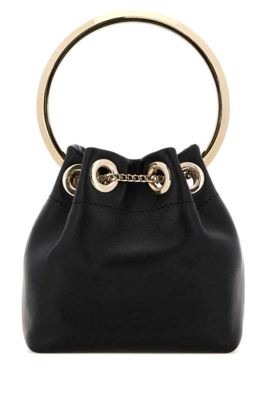 Black nappa leather micro Bon Bon bucket bag Black JIMMY CHOO (MICROBONBONRIH)