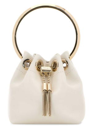 Ivory nappa leather micro Bon Bon bucket bag Beige JIMMY CHOO (MICROBONBONRIH)