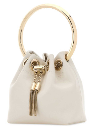 Ivory nappa leather micro Bon Bon bucket bag Beige JIMMY CHOO (MICROBONBONRIH)