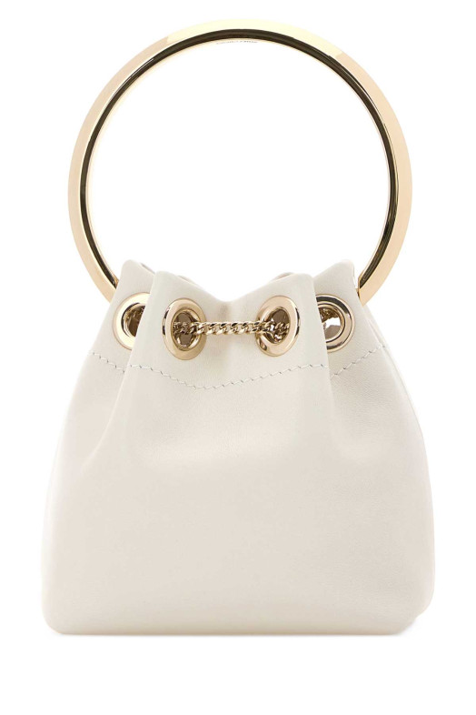 Ivory nappa leather micro Bon Bon bucket bag Beige JIMMY CHOO (MICROBONBONRIH)
