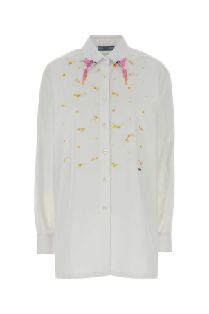 White poplin shirt Black PRADA (P445JRSOOO1917)