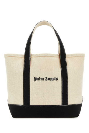 Ivory canvas shopping bag PALM ANGELS (PWNA057F23FAB001)