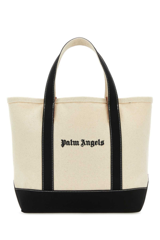 Ivory canvas shopping bag PALM ANGELS (PWNA057F23FAB001)