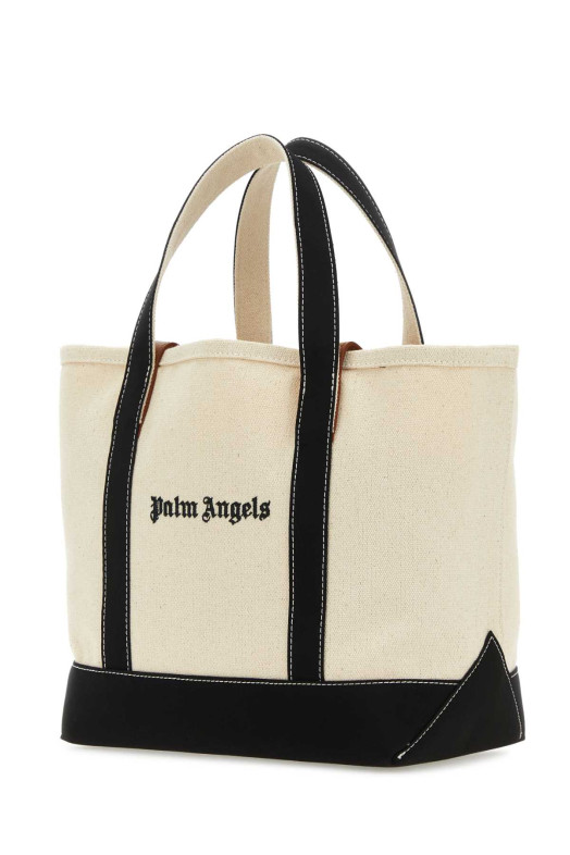 Ivory canvas shopping bag PALM ANGELS (PWNA057F23FAB001)