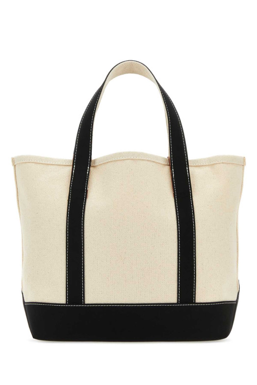 Ivory canvas shopping bag PALM ANGELS (PWNA057F23FAB001)