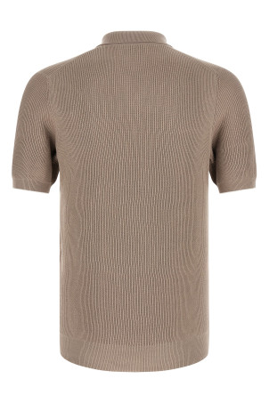 Knitted polo shirt Brown