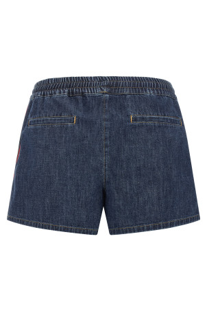 Valentino Garavani Chambray Denim Shorts Blue
