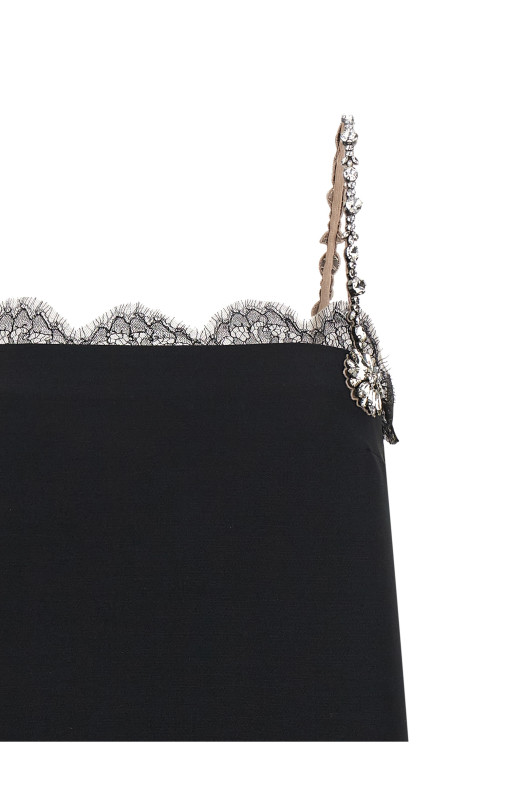 Valentino Garavani crystal embroidery dress Black