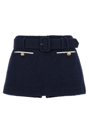 Bouclé wool skort Blue