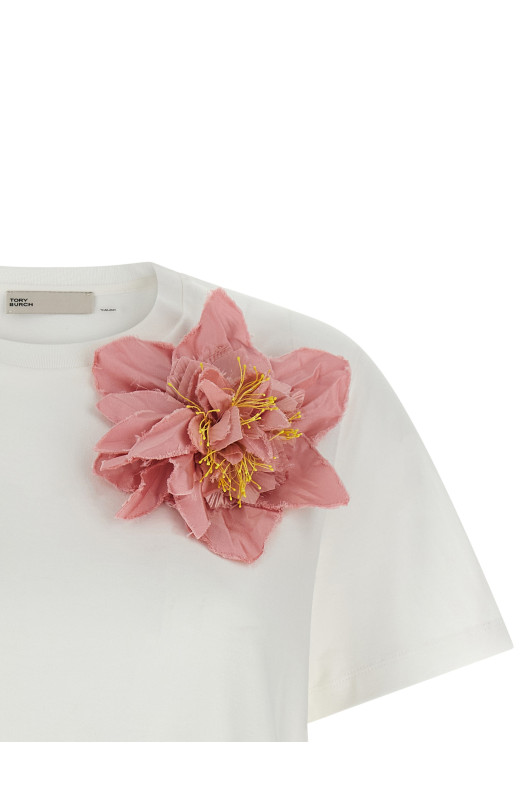 'Floral Applique' T-shirt Multicolor