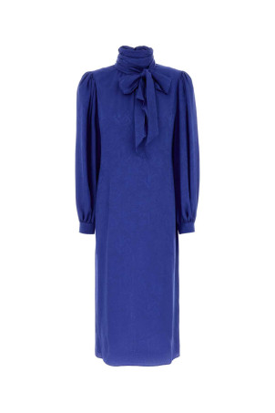 Blue silk dress GUCCI (857429ZAUII)