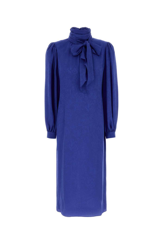 Blue silk dress GUCCI (857429ZAUII)