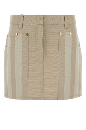 Beige drill mini skirt FENDI (FLQ611AW8I)