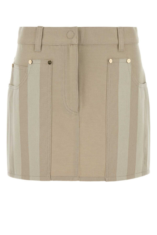Мини-юбка из бежевой дрильсы FENDI (FLQ611AW8I)