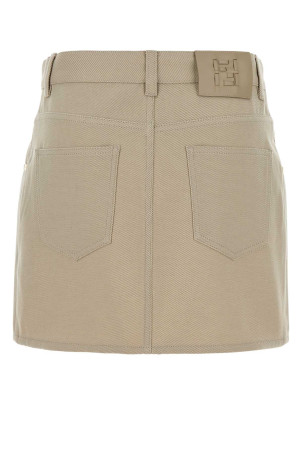 Beige drill mini skirt FENDI (FLQ611AW8I)