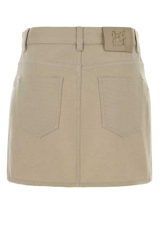 Мини-юбка из бежевой дрильсы FENDI (FLQ611AW8I)