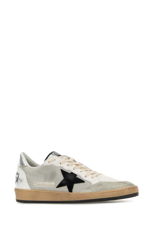 Многоцветные кроссовки Ball Star из ткани и кожи бренда GOLDEN GOOSE DELUXE (GMF00117F003215)