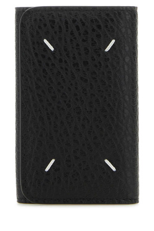 Black leather Four Stitches keyring case MAISON MARGIELA (SA3UA0001P4455)