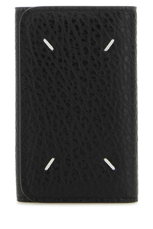 Black leather Four Stitches keyring case MAISON MARGIELA (SA3UA0001P4455)