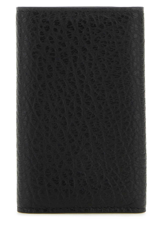 Black leather Four Stitches keyring case MAISON MARGIELA (SA3UA0001P4455)
