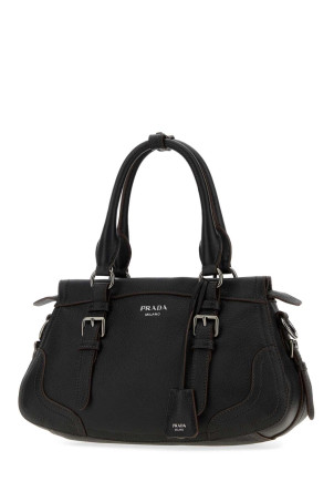 Black leather large handbag Black PRADA (1BG6042HIK)