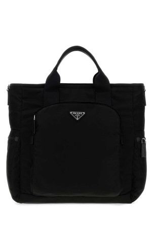 Black fabric shopping bag Black PRADA (2VG1362DMG)