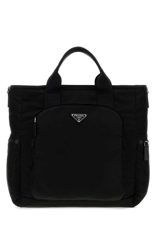 Black fabric shopping bag Black PRADA (2VG1362DMG)