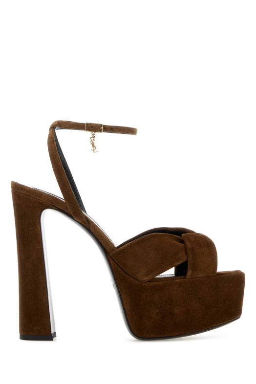 Brown suede Franciane sandals SAINT LAURENT (86973027D00)