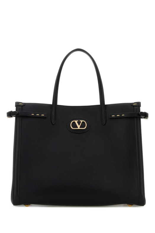 Black leather VLogo Signature shopping bag Black VALENTINO GARAVANI (8W2B0R19YYQ)