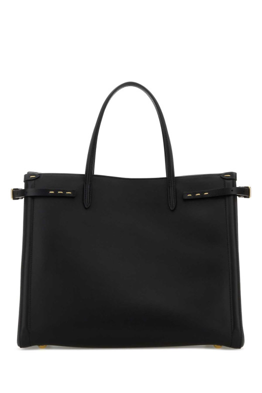 Black leather VLogo Signature shopping bag Black VALENTINO GARAVANI (8W2B0R19YYQ)