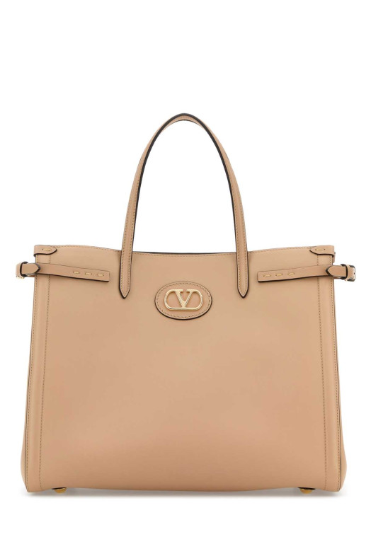 Beige leather VLogo Signature shopping bag VALENTINO GARAVANI (8W2B0R19YYQ)