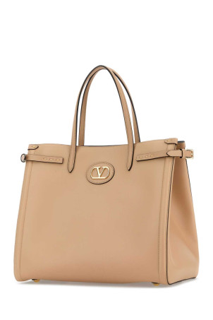 Beige leather VLogo Signature shopping bag VALENTINO GARAVANI (8W2B0R19YYQ)