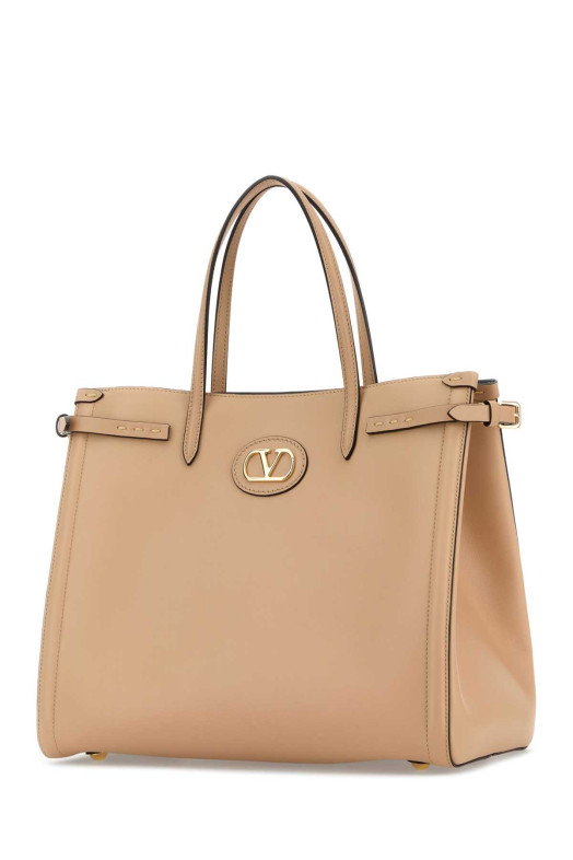 Beige leather VLogo Signature shopping bag VALENTINO GARAVANI (8W2B0R19YYQ)
