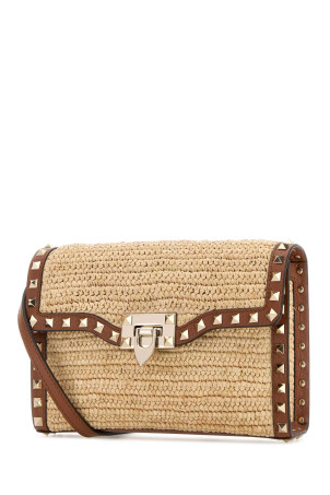 Raffia Rockstud crossbody bag VALENTINO GARAVANI (8W2B0R43UEN)